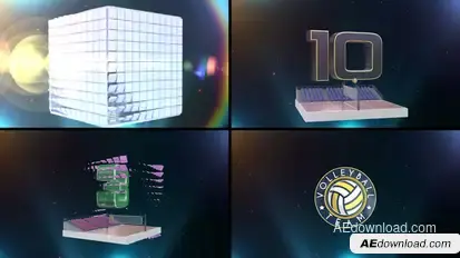 Volleyball Countdown 3 Elements template preview