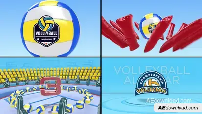 Volleyball Countdown 5 Elements template preview