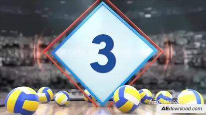 Volleyball Countdown 7 Elements template preview