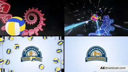 Volleyball Logo Reveal 5 Logo Stings template preview