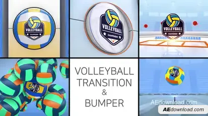 Volleyball Logo Transition & Bumper Elements template preview