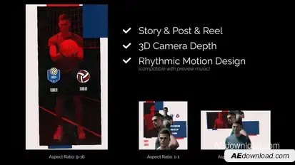 Volleyball Match Day Promo Openers template preview