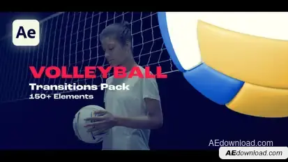 Volleyball Transitions Elements template preview