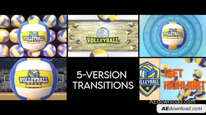 Volleyball Transitions - 5 Versions Elements template preview