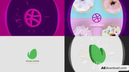 3D Logo Reveal – Rotating Volume Animation, Masked Background Transition and Branding Intro Logo Stings template preview