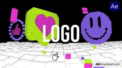 Voxel Rush Logo Reveal Logo Stings template preview