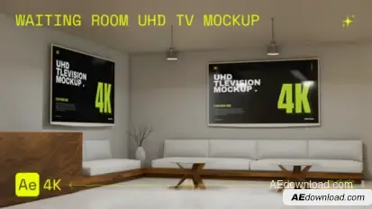 Waiting Room UHD TV Mockup Product Promo template preview