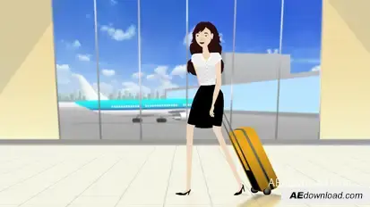 Walking Through Airport Video Displays template preview