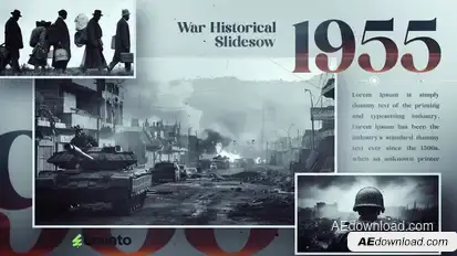 War Historical Slideshow Video Displays template preview