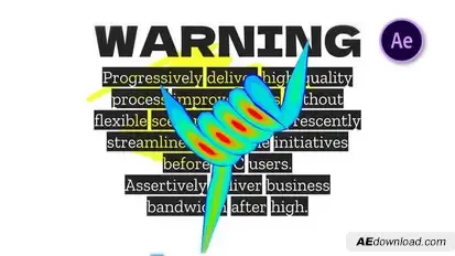 Warning Glitch Logo Reveal Logo Stings template preview
