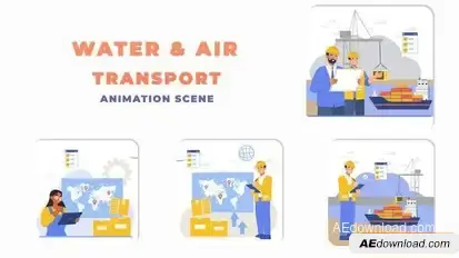Videohive Water and Air Transportation Animation Scene Elements template preview