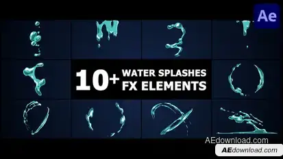 Water Splashes | After Effects Elements template preview