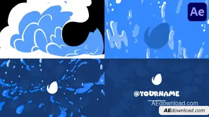 Water Wave Logo for After Effects Logo Stings template preview