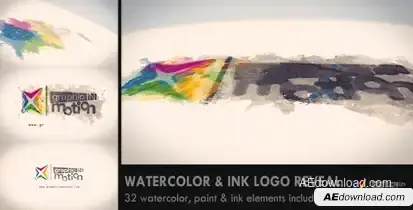 Watercolor & Ink Logo Reveal Logo Stings template preview