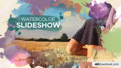 Watercolor Parallax Slideshow Video Displays template preview