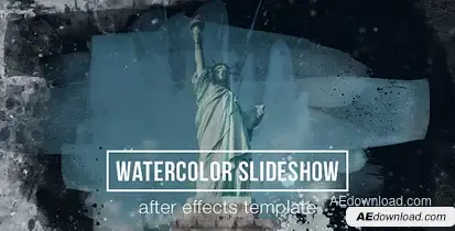 Watercolor Parallax Slideshow Video Displays template preview