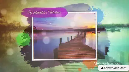 Watercolor Slideshow Video Displays template preview