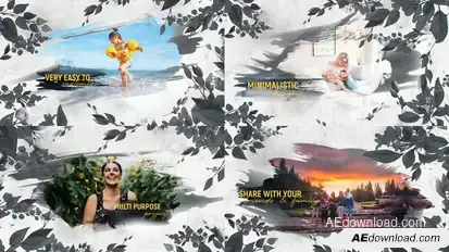 Watercolor Slideshow - Floral Video Displays template preview