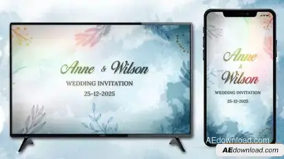 Videohive Watercolor Wedding Invitation 57057767 Video Displays template preview