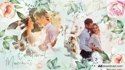 Watercolor Wedding Slideshow Video Displays template preview