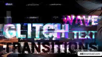 Wave Glitch Text Transitions Elements template preview