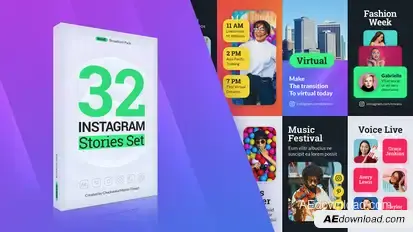 Wave Instagram Stories Video Displays template preview