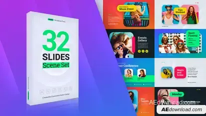 Wave Slides Scene Set Video Displays template preview
