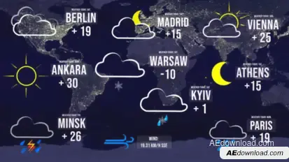 Weather Forecast Icons Elements template preview