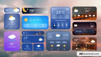Weather Forecast Widget Elements template preview