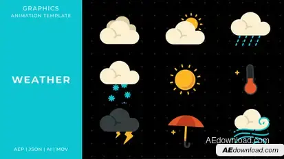 Weather graphic animation template | After Effects Elements template preview