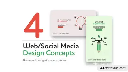 Web and Social Media Design Concept Infographics template preview