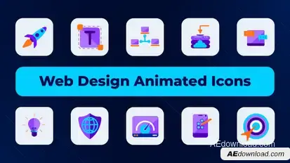 Web Design Animated Icons Elements template preview