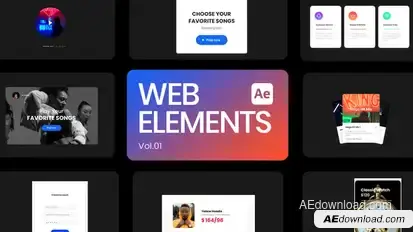 Web Elements 01 for After Effects Elements template preview