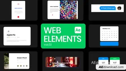 Web Elements 02 for After Effects Elements template preview