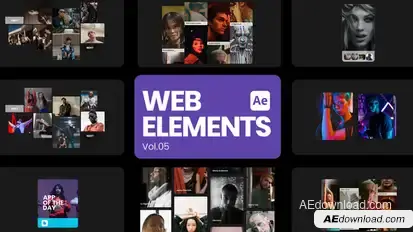Web Elements 05 for After Effects Elements template preview