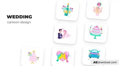 Wedding - Cartoon Design Elements template preview