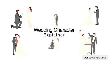 Wedding Character Explainer Elements template preview