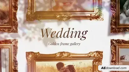 Wedding Golden Frame Gallery Openers template preview