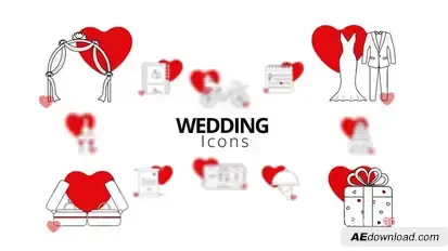 Wedding Icons Elements template preview