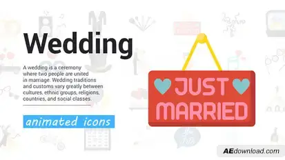 Wedding Icons Elements template preview
