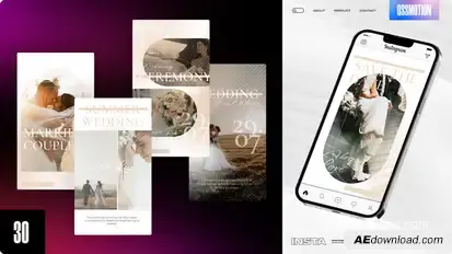 Wedding Instagram Stories Video Displays template preview