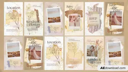 Wedding Invitation Collage Vertical Reel Video Displays template preview