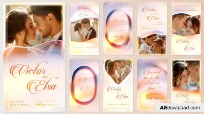 Wedding Invitation Instagram Reels Stories Video Displays template preview