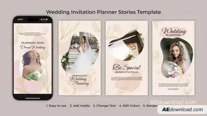 Videohive Wedding Invitation Planner Stories Template Openers template preview