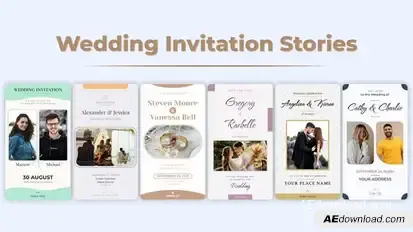 Wedding Invitation Stories Video Displays template preview