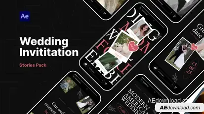 Wedding Invitation Stories Pack Video Display After Effect Template Product Promo template preview