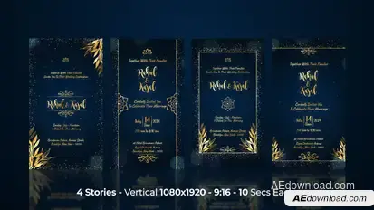 Wedding Invitation Vertical Instagram Stories Openers template preview