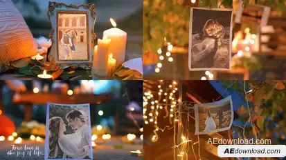 Wedding Photo Gallery -Autumn Night Garden Video Displays template preview