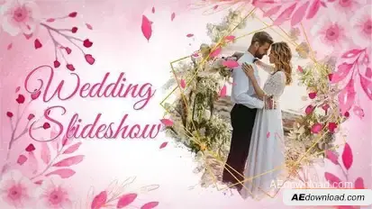 wedding Pink Watercolor Slideshow Openers template preview