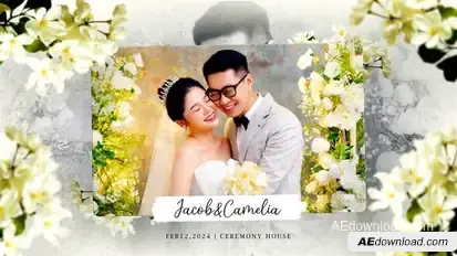 Wedding Slideshow | Floral Wedding Photos Video Displays template preview